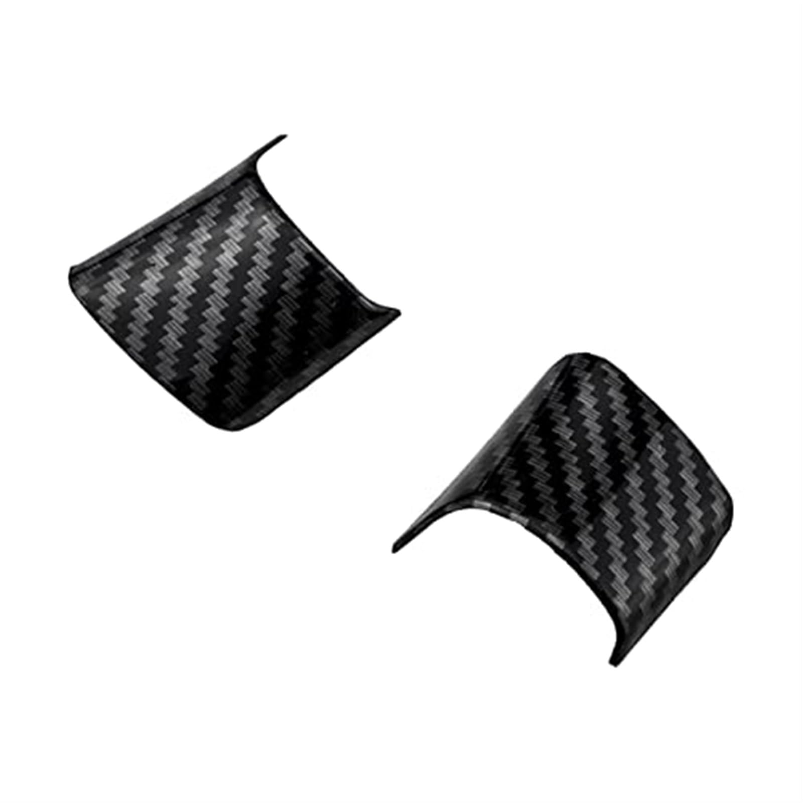 DEMULAX Auto Auto Styling Lenkrad Trim Abdeckung Aufkleber Dekoration, for Ford, Grand C-MAX 2011 2012 2013 2014 Zubehör Lenkraddekoration(Black Carbon Fiber 2Pcs) von DEMULAX