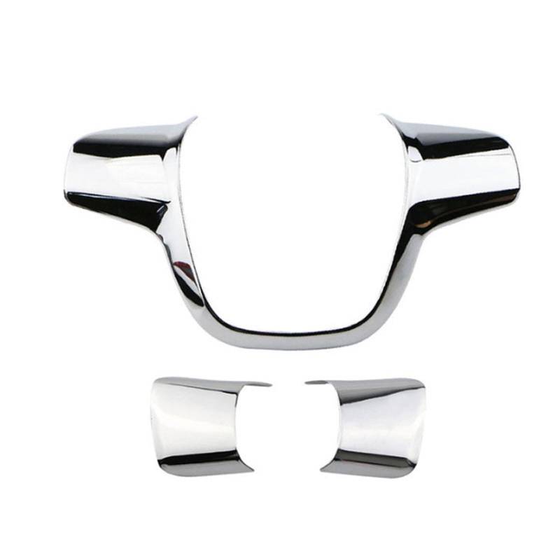 DEMULAX Auto Auto Styling Lenkrad Trim Abdeckung Aufkleber Dekoration Fall, for Ford, for Kuga, for Escape 2013 2014 2015 Aufkleber für die Innenausstattung des Autolenkers(Silver 3pc style2) von DEMULAX