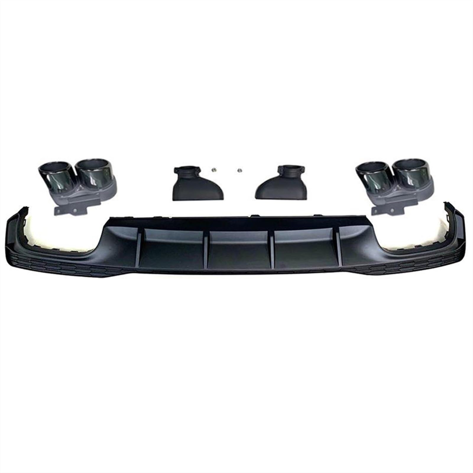 DEMULAX Auto-Heckdiffusorlippe, for, for A7 for 4-Türer 2019 2020, Nicht S7, Heckstoßstangen-Diffusor-Lippenspoiler mit Auspuffspitzen, PP Fahrzeug-Heckspoiler(Black Tips) von DEMULAX