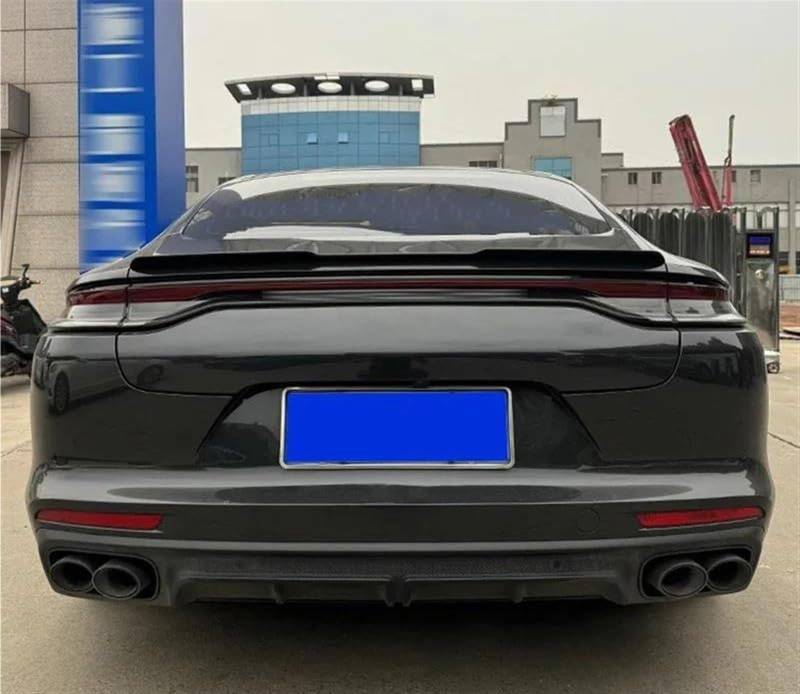 DEMULAX Auto Heckspoiler ABS Spoiler, for Panamera, for 971 2016+ Car Styling Heckflügel Glänzend Schwarz Carbon Fiber Look Body Kit Auto Spoiler Flügel Heckstoßstangenspoiler(Carbon Fiber Look) von DEMULAX