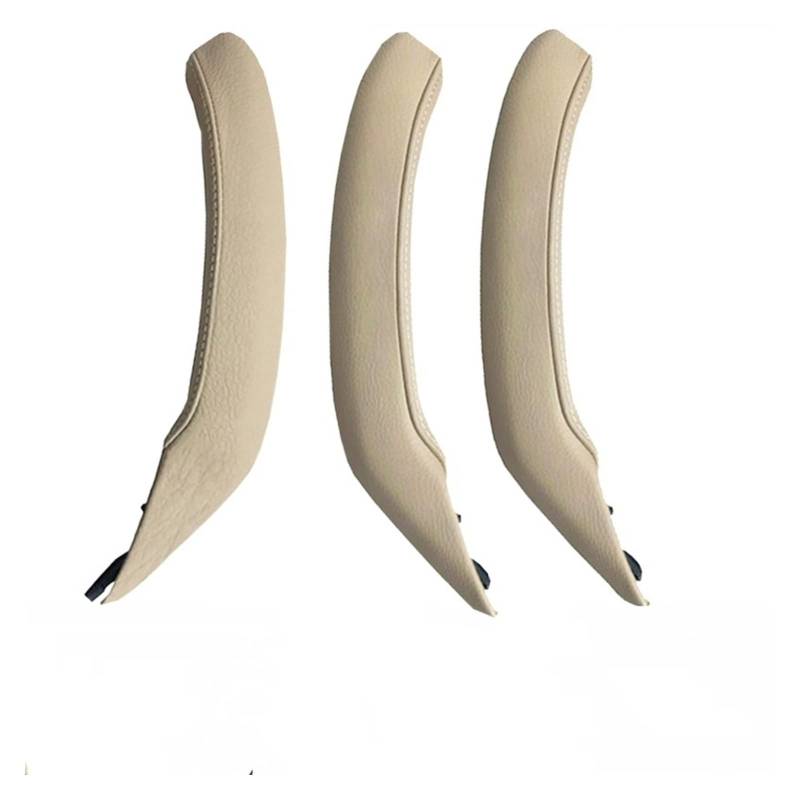 DEMULAX Auto-Innenraum Links rechts Beifahrertürgriff Haltegriff Lederbezug Verkleidung Ersatz, for, for X3 X4 F25 F26 2010–2016 Fahrzeug-Innentürgriff(Beige LHD 3PCS Set) von DEMULAX