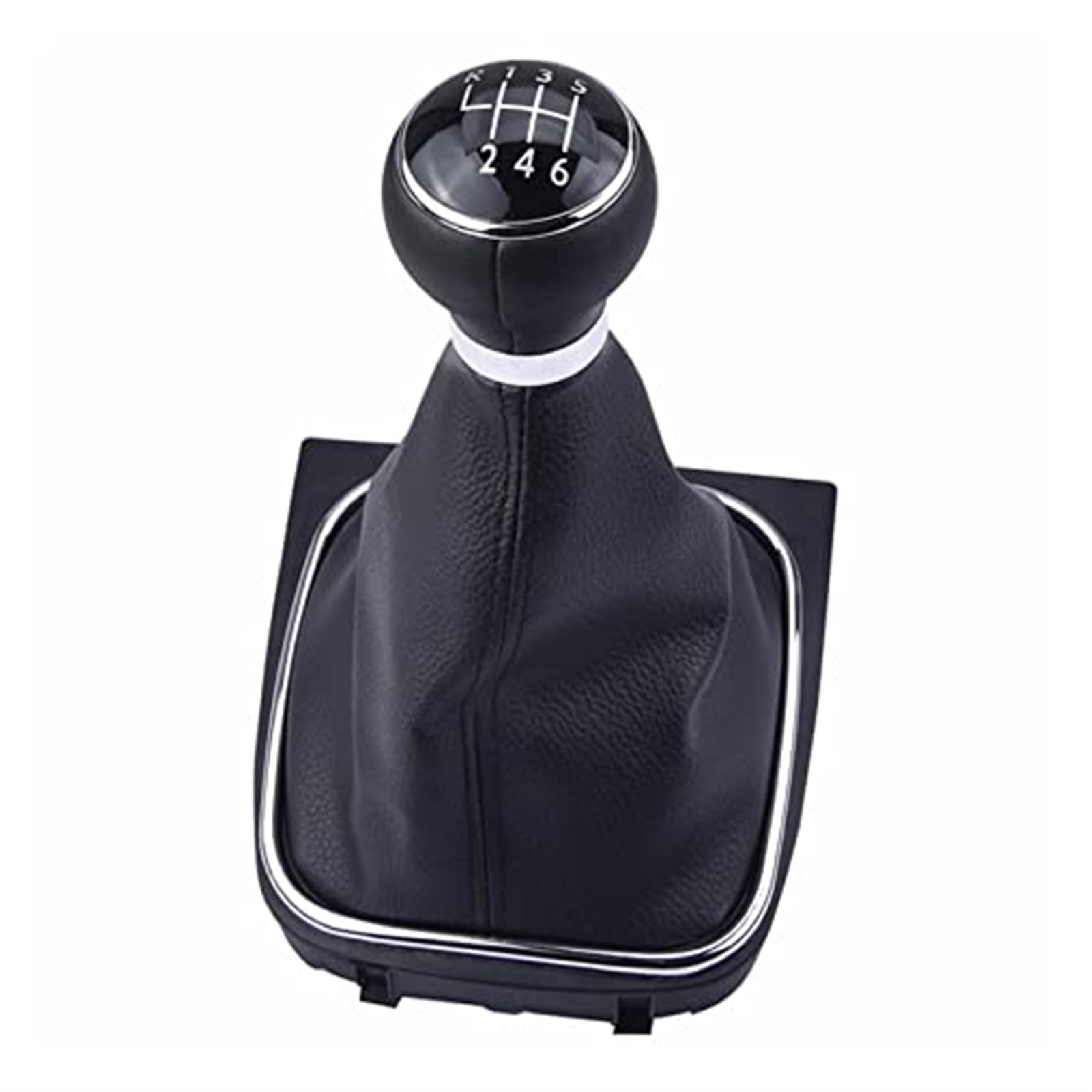 DEMULAX Auto-Schalthebelabdeckung Auto-Schaltknauf Schalthebelmanschette Staubschutzkappe, for VW, for Golf, 5 6, for Jetta, MK5 2005-2010 Schaltknauf Auto Geschwindigkeitsschaltknauf(Black 6 Speed) von DEMULAX