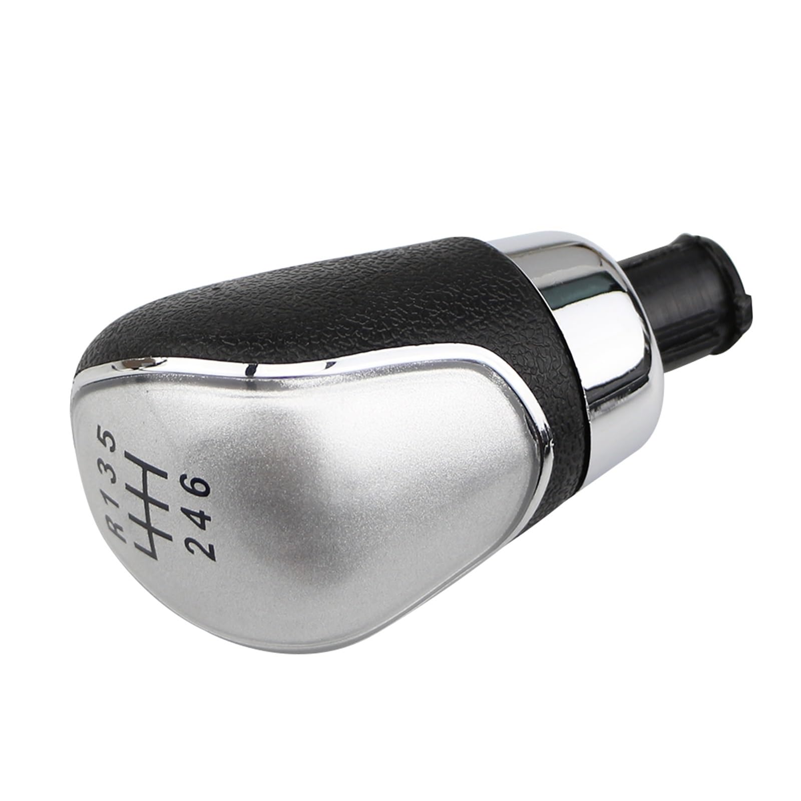 DEMULAX Auto Schaltknauf Hebel Shifter Stick Gamasche Kofferraumabdeckung PU-Leder, for Ford, for Focus 2 MK2, for Fiesta, for Kuga 2008 2009 2010 2011 2012 Auto-Schaltknauf(6 Speed Silver Knob) von DEMULAX