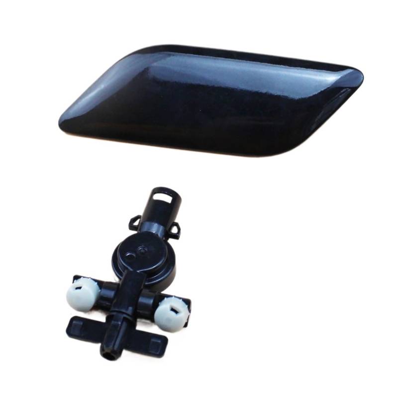 DEMULAX Auto Styling Schwarz Scheinwerfer Waschanlage Düse Jet Deckel Kappe mit Stecker 85045-33060 85044-33070, for, for Toyota, for Camry 2009-2011 Kfz-Sprühdüsenabdeckung(Left Side) von DEMULAX