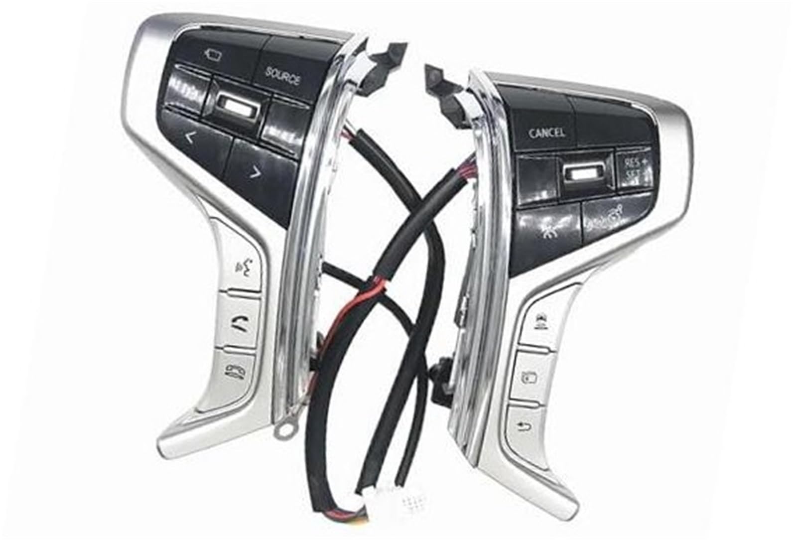 DEMULAX Auto-Tempomat-Taste, for Mitsubishi, for Pajero Sport 2015 2016 2017 2018 2019 2020 2021 2022 Lenkrad-Audioschalter Tempomat-Schaltertaste Abdeckung für den Lenkungssteuerungsschalter von DEMULAX