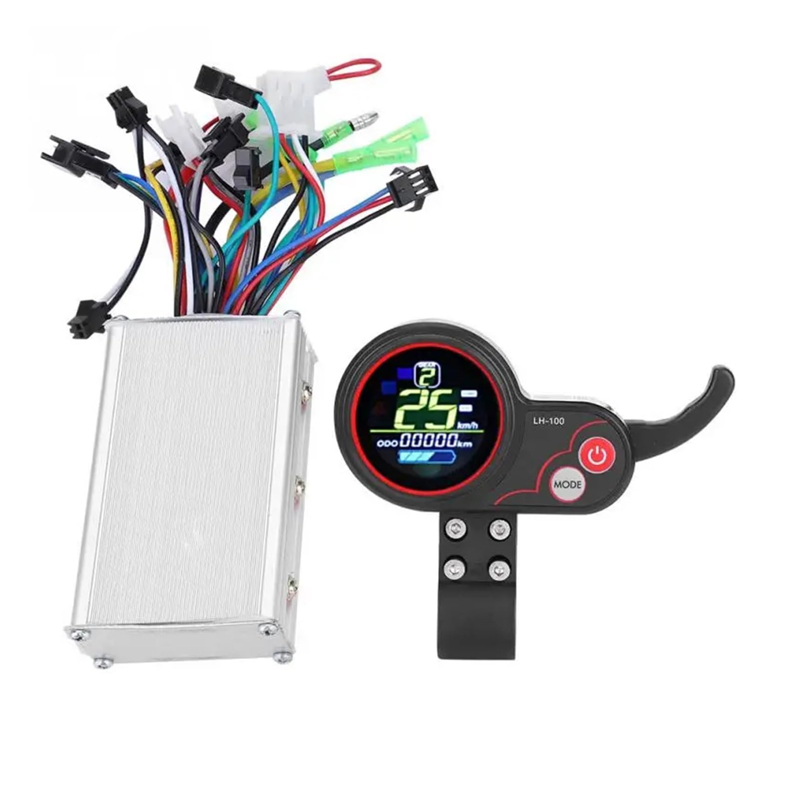 DEMULAX Elektrische Fahrradsteuerung 24V 36V 48V 60V 250W/350W Fahrrad-Roller-Controller LCD-Display Bürstenloses Panel mit Schaltschalter E-Bike Armaturenbrett für Elektroroller(48V) von DEMULAX