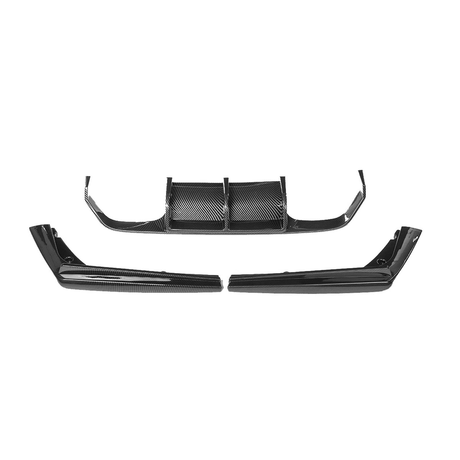 DEMULAX F82 M4 Auto Heckstoßstange Diffusor Spoiler Lip Splitter, for, for F80 M3 F82 M4 2015-2020 Heckstoßstange Chassis Schutzfolie Fahrzeug-Heckspoiler(Carbon Fiber Look) von DEMULAX