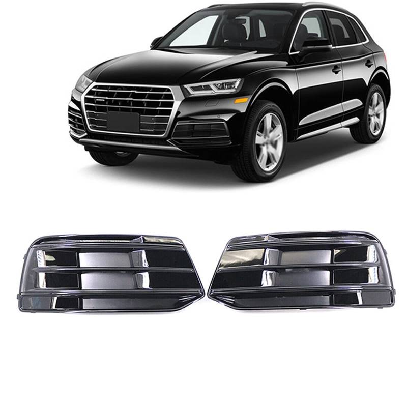 DEMULAX Frontstoßstangengrill-Lünetteneinsatz, for Audi, for Q5 2018 2019 2020, ABS-Ersatzteil, Auto-Styling 80A807679D Abdeckung für Nebelscheinwerfergrill für Autostoßstange von DEMULAX