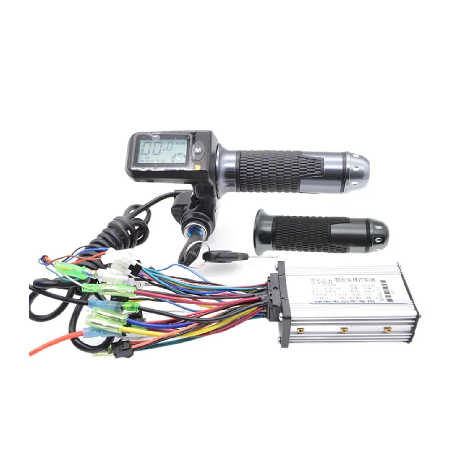 DEMULAX Im Namen des Fahrens Elektroauto-Modifikation 36/48V LCD-Drehgriff Geschwindigkeits- und Kilometerstandanzeige 250/350W Hall-Controller-Set Armaturenbrett für Elektroroller(Key 36V Set Black) von DEMULAX