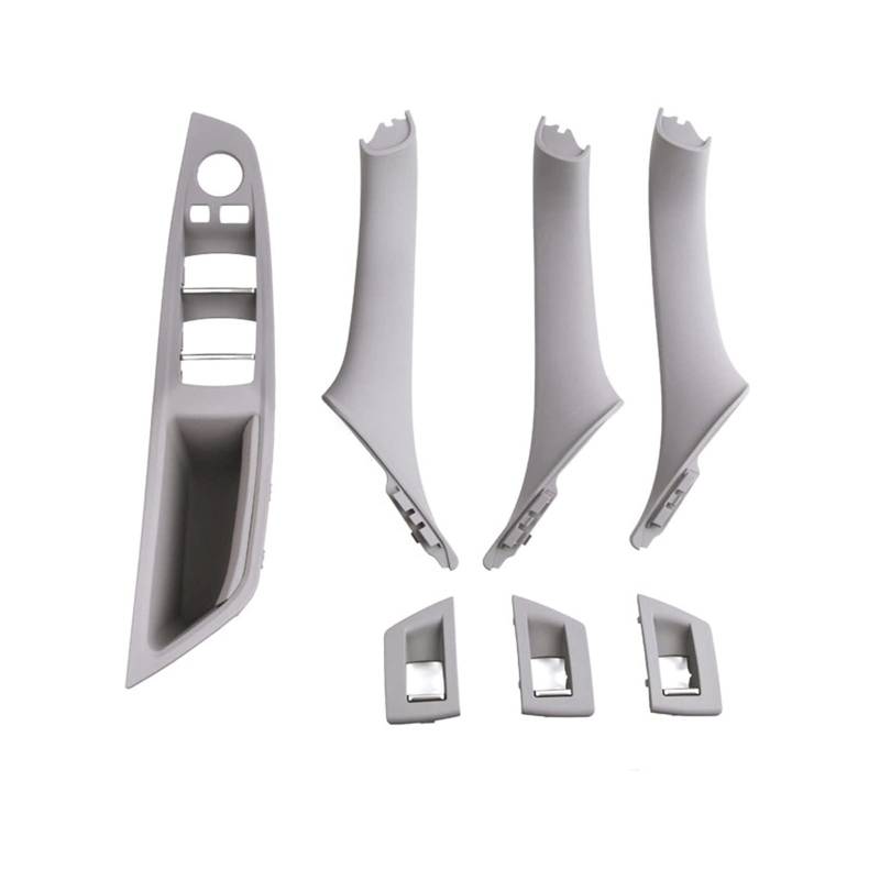 DEMULAX Innentür Armlehne Fenster Schalter Panel Pull Griff Set, for, for 5 Series F10 F11 F18 520i 523i 525i 528i 535i Fahrzeug-Innentürgriff(Gray LHD 7PCS) von DEMULAX