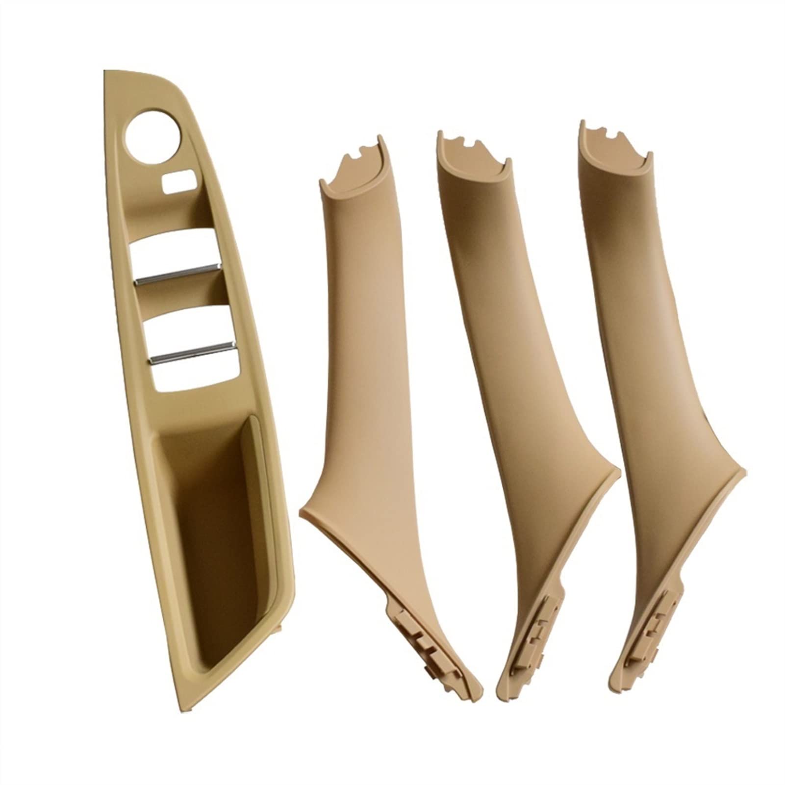 DEMULAX Innentür-Armlehnen-Fensterschalter-Panel-Ziehgriff-Set, for, for 5er F10 F11 F18 520i 523i 525i 528i 535i Innentürgriff(Beige-4pcs) von DEMULAX