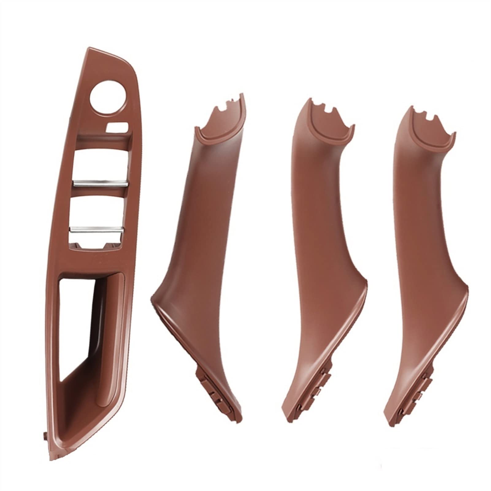 DEMULAX Innentür-Armlehnen-Fensterschalter-Panel-Ziehgriff-Set, for, for 5er F10 F11 F18 520i 523i 525i 528i 535i Innentürgriff(Red Brown-4pcs) von DEMULAX