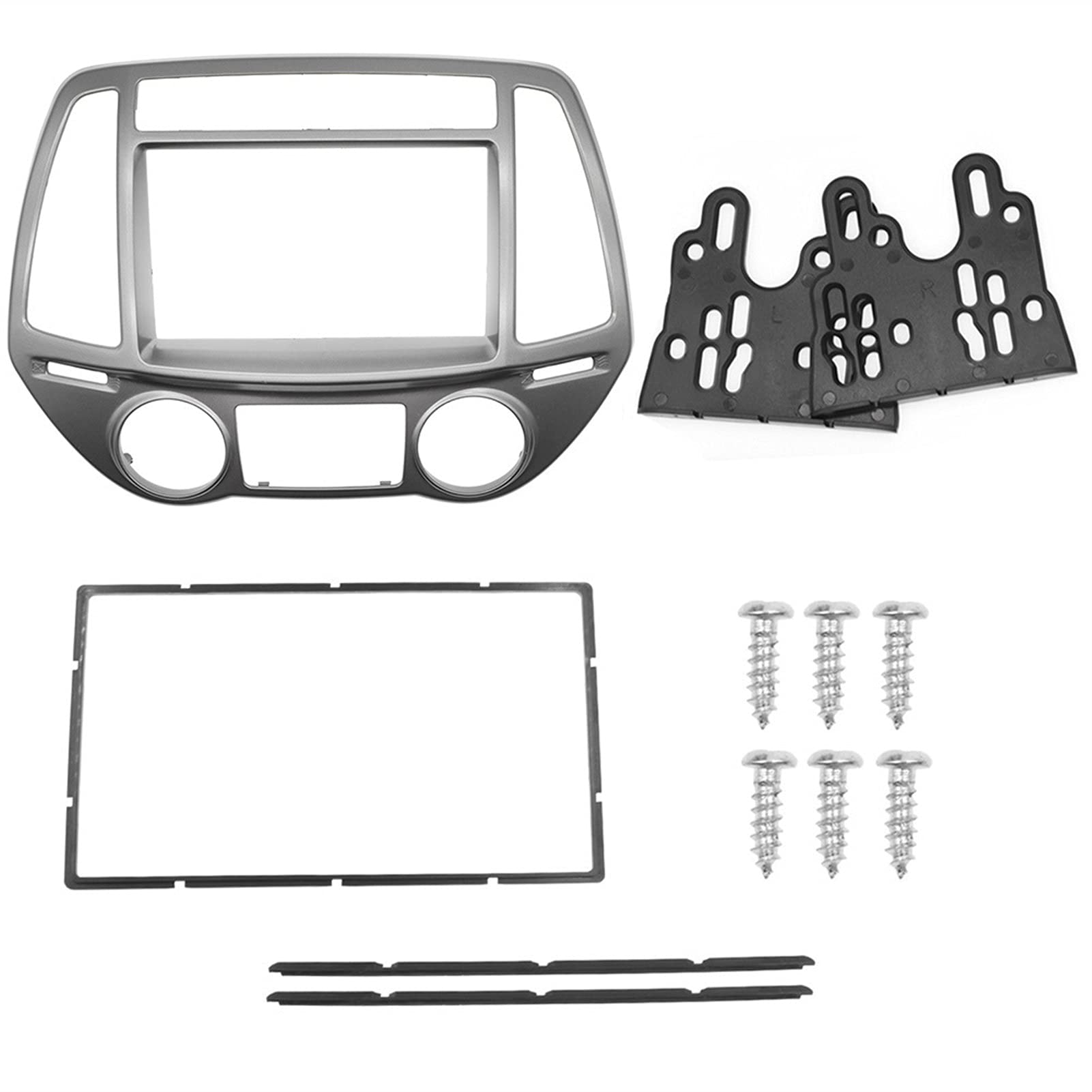 DEMULAX Instrumententafel-Radio-Dekorrahmen, Instrumenten-Stereotafel-Radiorahmen, for Hyundai, I-20 I20 Fahrzeug-Radio-Verkleidungsset von DEMULAX