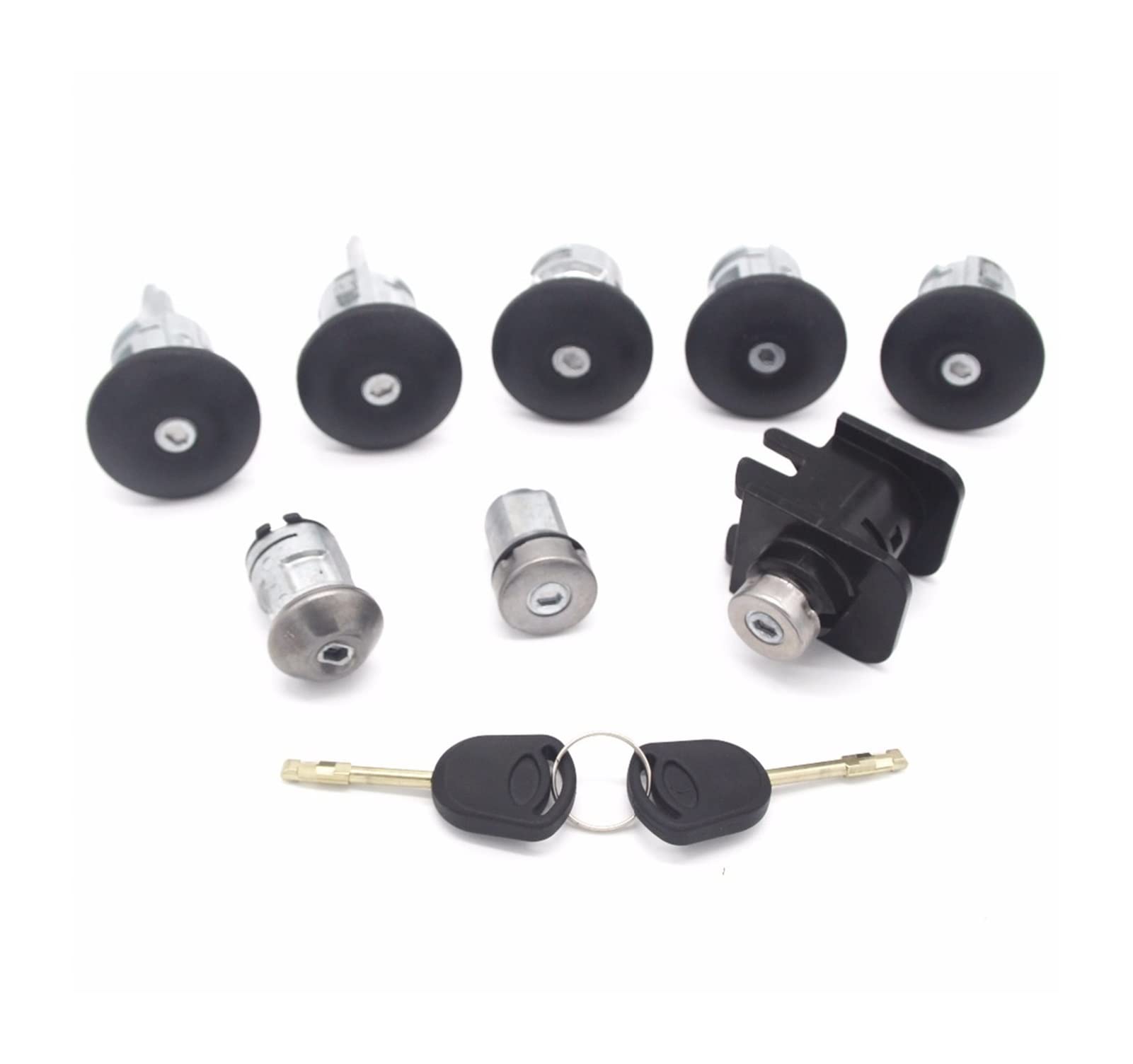 DEMULAX KOMPLETTES Schloss-Set ZÜNDSCHALTER Links RECHTS TÜRSCHLOSS STAMMSCHLOSS, for Ford, Transit Connect MK6 2000-2006 YC15V22050YG 4119503 Reparatursatz für Autotürschlosszylinder von DEMULAX