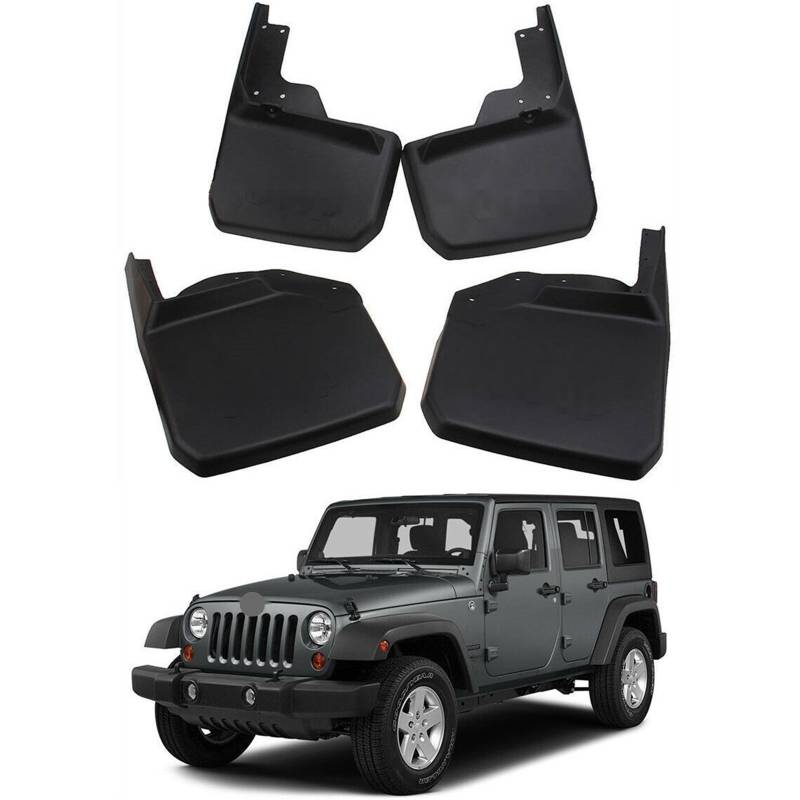 DEMULAX Kotflügel vorn und hinten, for Jeep, Wrangler JK 2007-2016, Spritzschutz mit Befestigungsschrauben 82210232 82210233 Schmutzfänger von DEMULAX