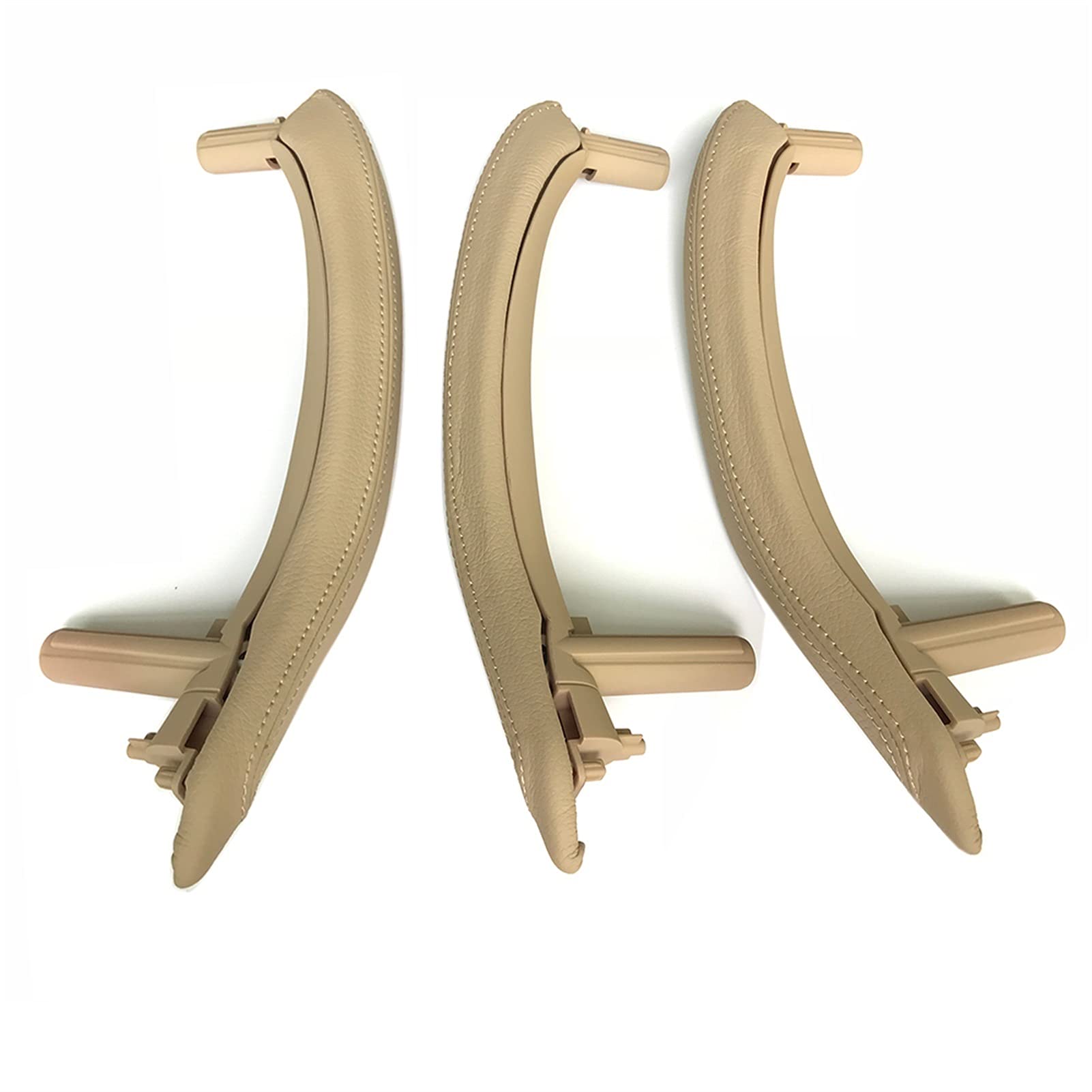 DEMULAX LHD RHD Links rechts Innentürgriff Montagesatz mit äußerer Lederabdeckung, for, for X5 X6 F15 F16 2014-2018 Fahrzeug-Innentürgriff(LHD Beige Set) von DEMULAX