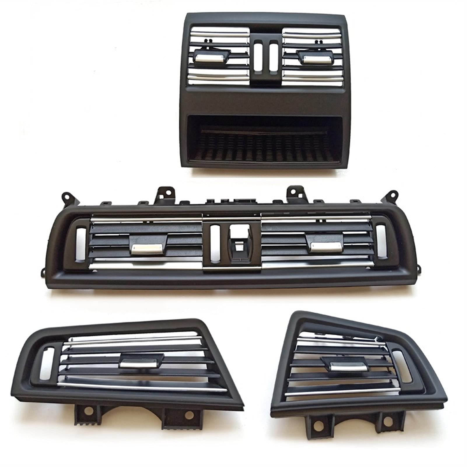 DEMULAX LHD RHD Rechtes Lenkrad for Autos, verchromte Lüftungsgitter-Abdeckung, for, 5er F10 F11 520 525 528 530 535 A/C-Auslassgitter(RHD 4PCS Set) von DEMULAX