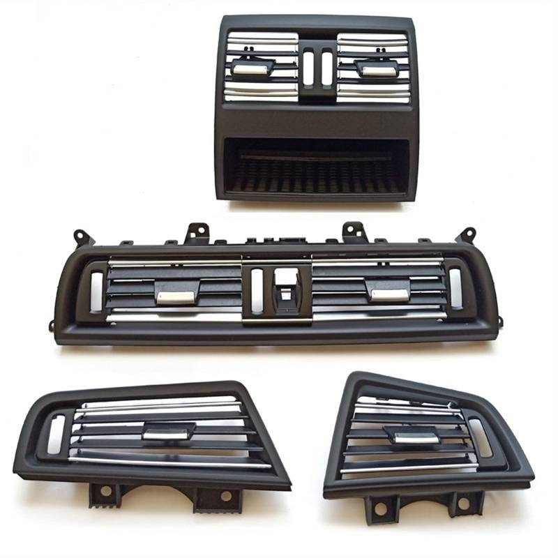 DEMULAX LHD RHD Rechtes Lenkrad for Autos, verchromte Lüftungsgitter-Abdeckung, for, 5er F10 F11 520 525 528 530 535 Auto-AC-Entlüftungsauslass(RHD 4PCS Set) von DEMULAX