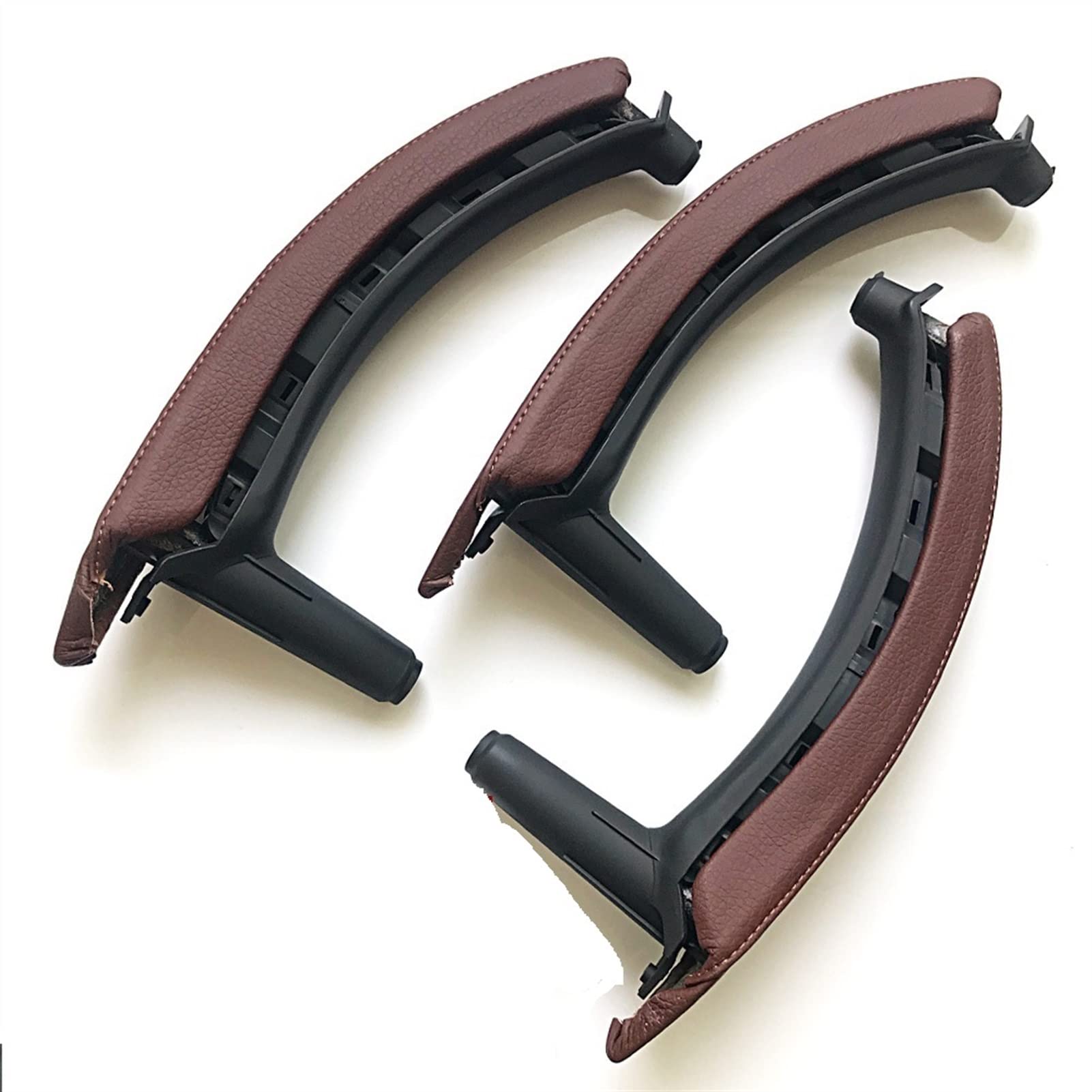 DEMULAX Linker rechter Innen-Beifahrertürgriff mit Lederbezug-Montagesatz, Ersatz, for, for X5 X6 E70 E71 E72 2007–2013 Fahrzeug-Innentürgriff(LHD Brown) von DEMULAX