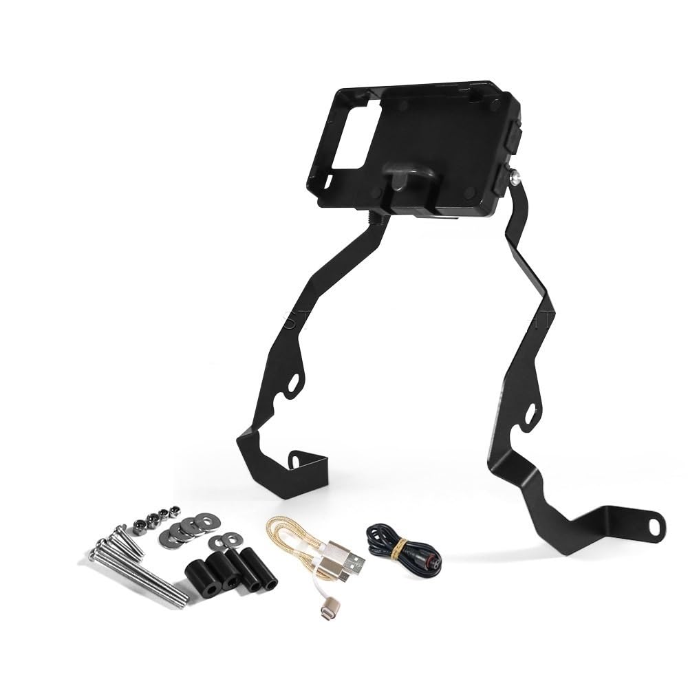 DEMULAX Motorrad GPS, for Smart, Telefon Windschutzscheibe Navigation GPS Platte Halterung Adapt Halter RA1250 Pan America 1250 S 2021 2022 - Motorrad-Telefonhalterung(USB Charging kit) von DEMULAX