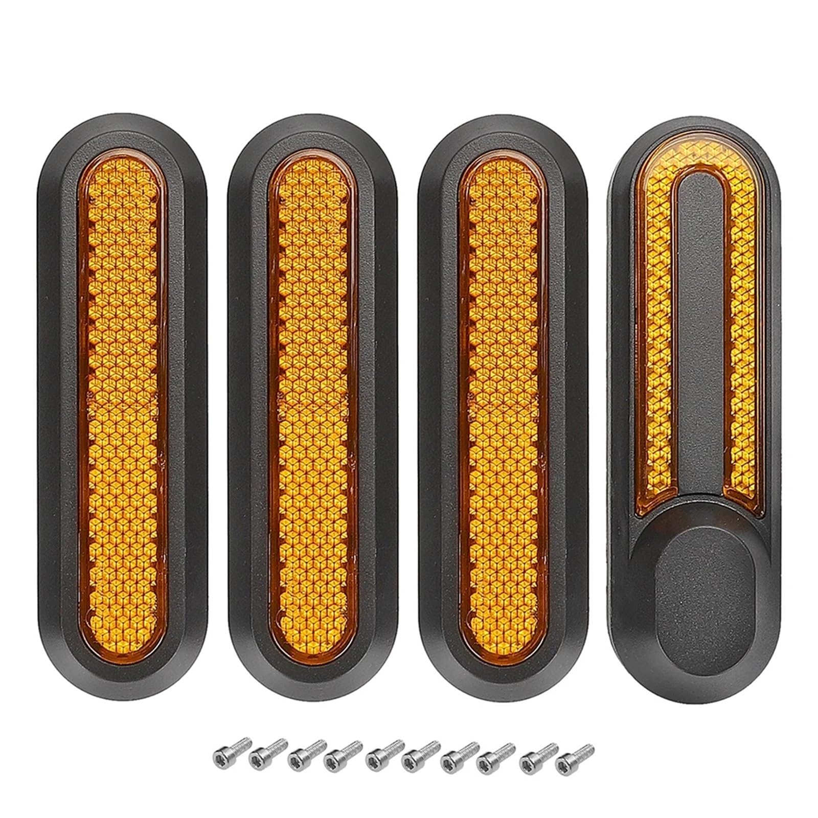 DEMULAX Neue Radabdeckung, Radkappe, Schutzschalen, reflektierende Aufkleber, for Elektroroller, for Xiaomi, Mi 1s Pro 2 M365 Scooter-Zubehör Reflektierende Roller-Radabdeckung(Yellow kit) von DEMULAX