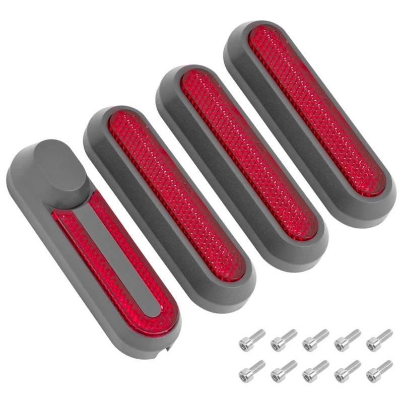 DEMULAX Neue Radabdeckung, Radkappe, Schutzschalen, reflektierende Aufkleber for Elektroroller, for Xiaomi, Mi 1S Pro 2 M365 Scooter-Zubehör Reflektierende Roller-Radabdeckung(Black Red) von DEMULAX