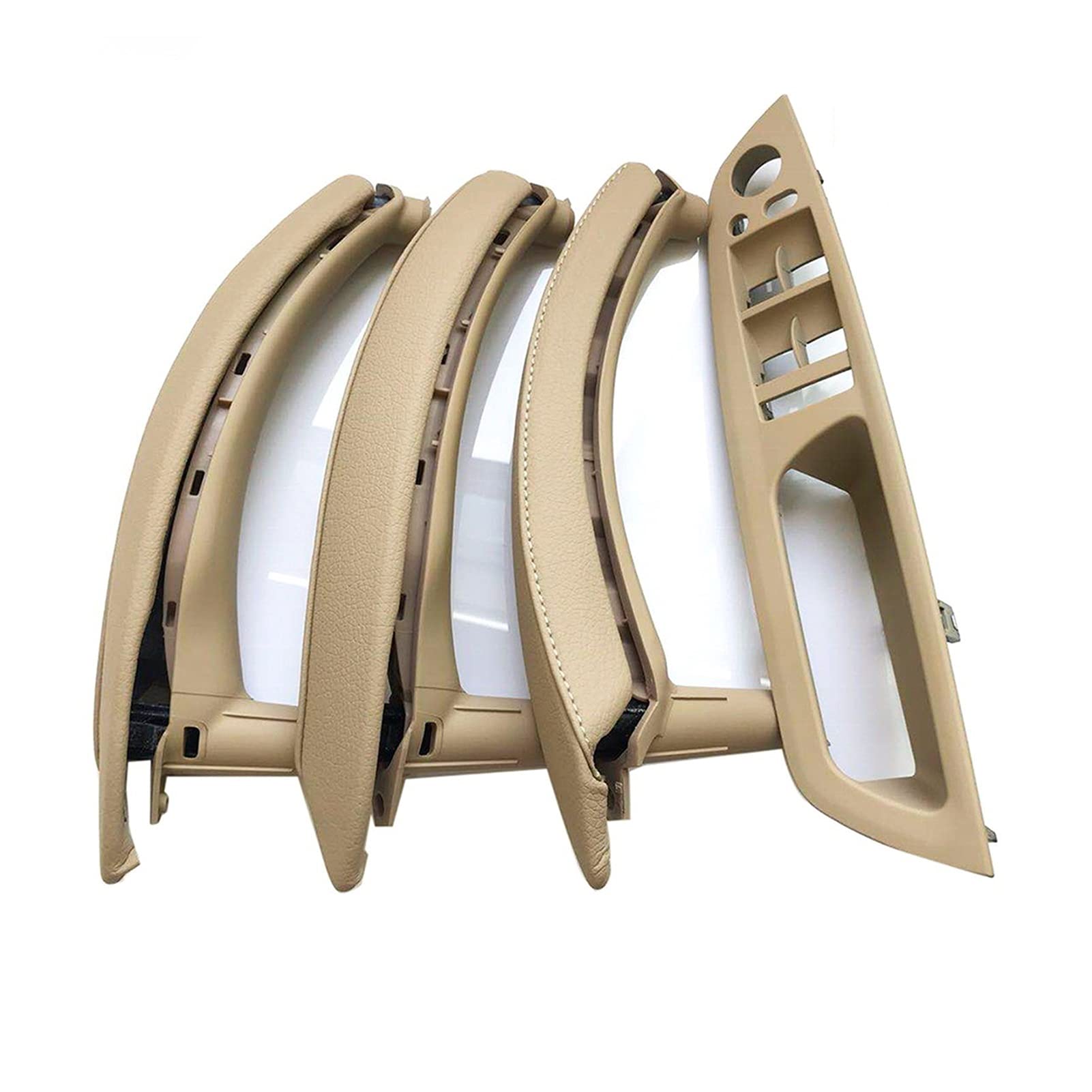 DEMULAX RHD Innentür-Armlehne for rechte Fahrerseite, kompletter Satz aus Leder, for, for X5 X6 E70 E71 E72 2007-2013 Fahrzeug-Innentürgriff(RHD Beige 7pcs) von DEMULAX