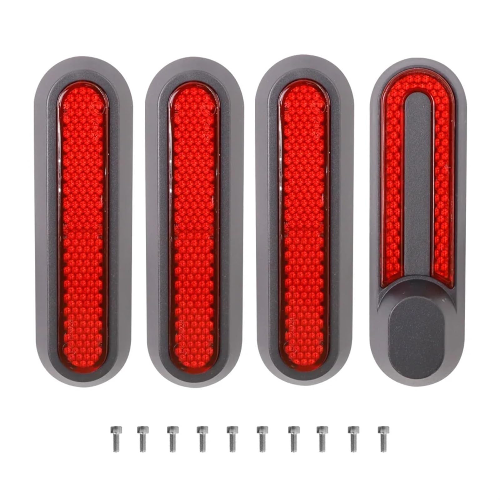 DEMULAX Radkappen-Schutzschale, reflektierend, for Xiaomi, M365 Pro 2 1S Elektroroller, vordere und hintere Radkappe, Sicherheits-Nachtreflektor-Aufkleber Reflektierende Roller-Radabdeckung(Red Sets) von DEMULAX