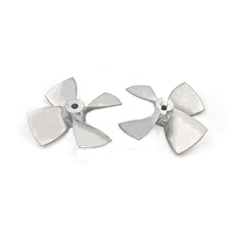 DEMULAX Rc Köder Fischerboot Metall Propeller 4-Blatt Propeller aus Zinklegierung D44/55/60mm CW/CCW Schraube 4mm Rc Boot Motor Antriebswelle Außenbordpropeller für Boote(D55mm Reverse) von DEMULAX