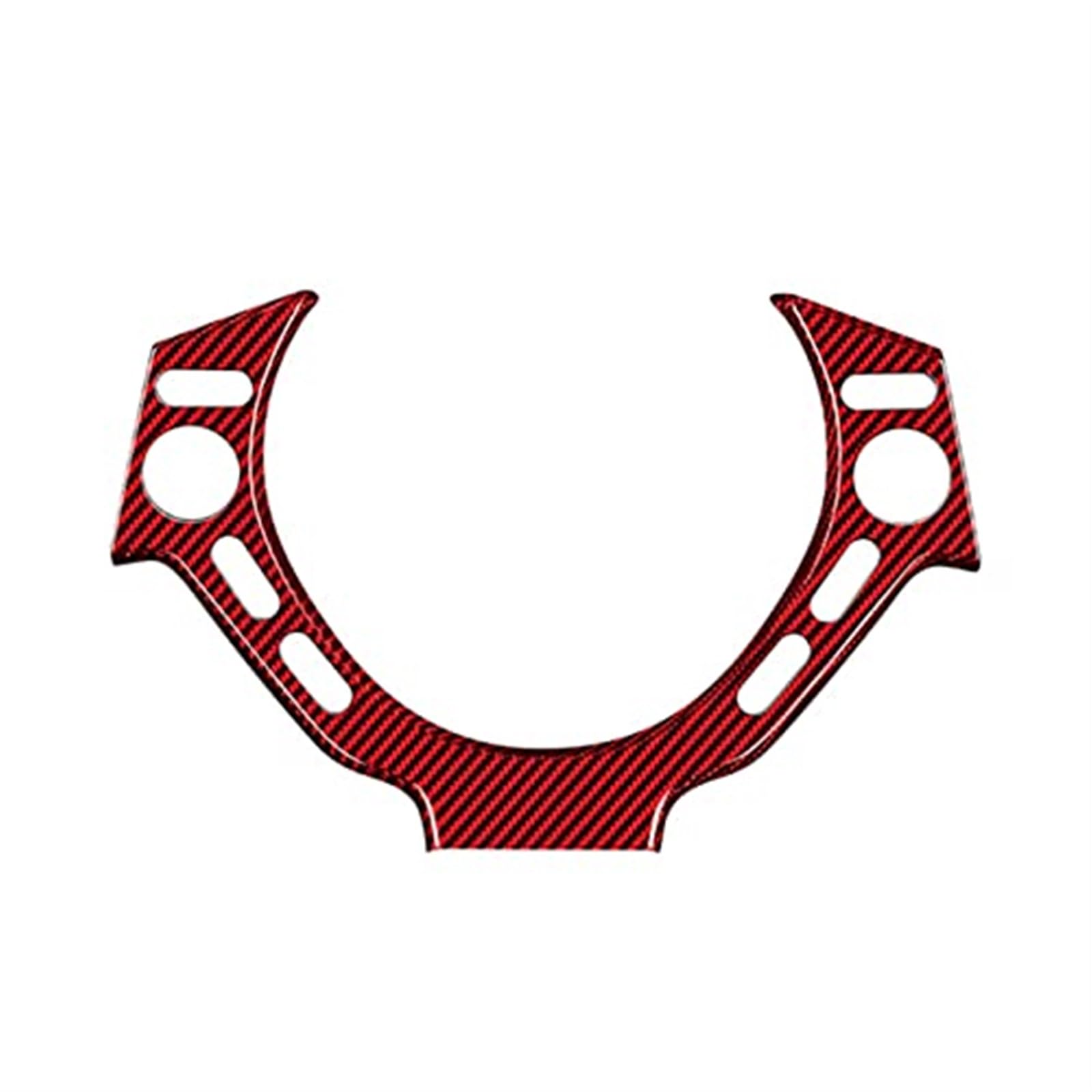 DEMULAX RealCarbon-Faser-Auto-Lenkrad-Mittelverkleidungsabdeckung, Lenkrad-Mittelschutz, for Nissan, GTR GT R R35 2009–2016 Lenkraddekoration(Black Light-red) von DEMULAX