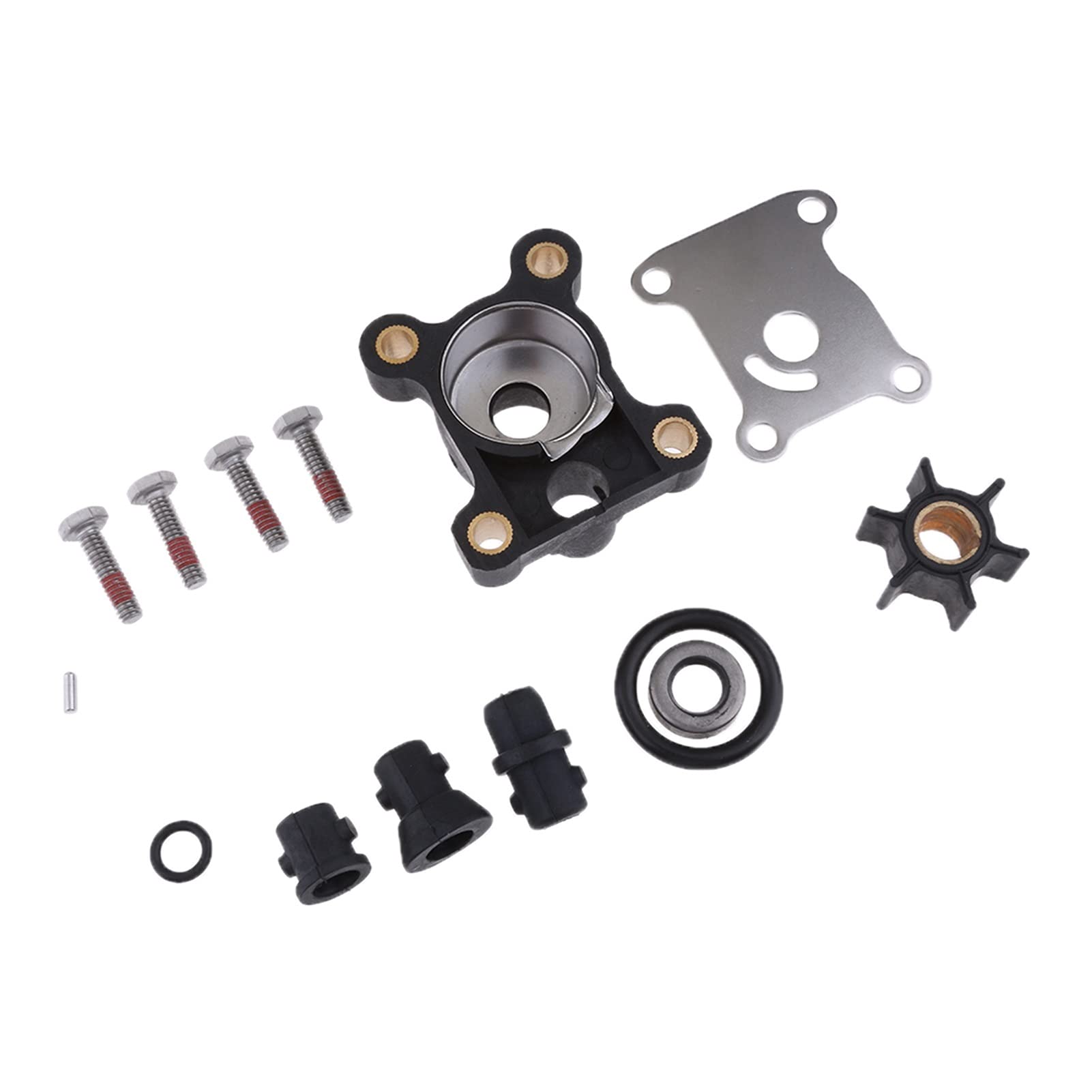 DEMULAX Reparatur-/Wiederaufbau-Service-Kit for Wasserpumpenlaufräder, for Johnson, for Evinrude 9,9 PS 15 PS Outbord OMC 394711 0394711 Wasserpumpe -Laufrad Set von DEMULAX