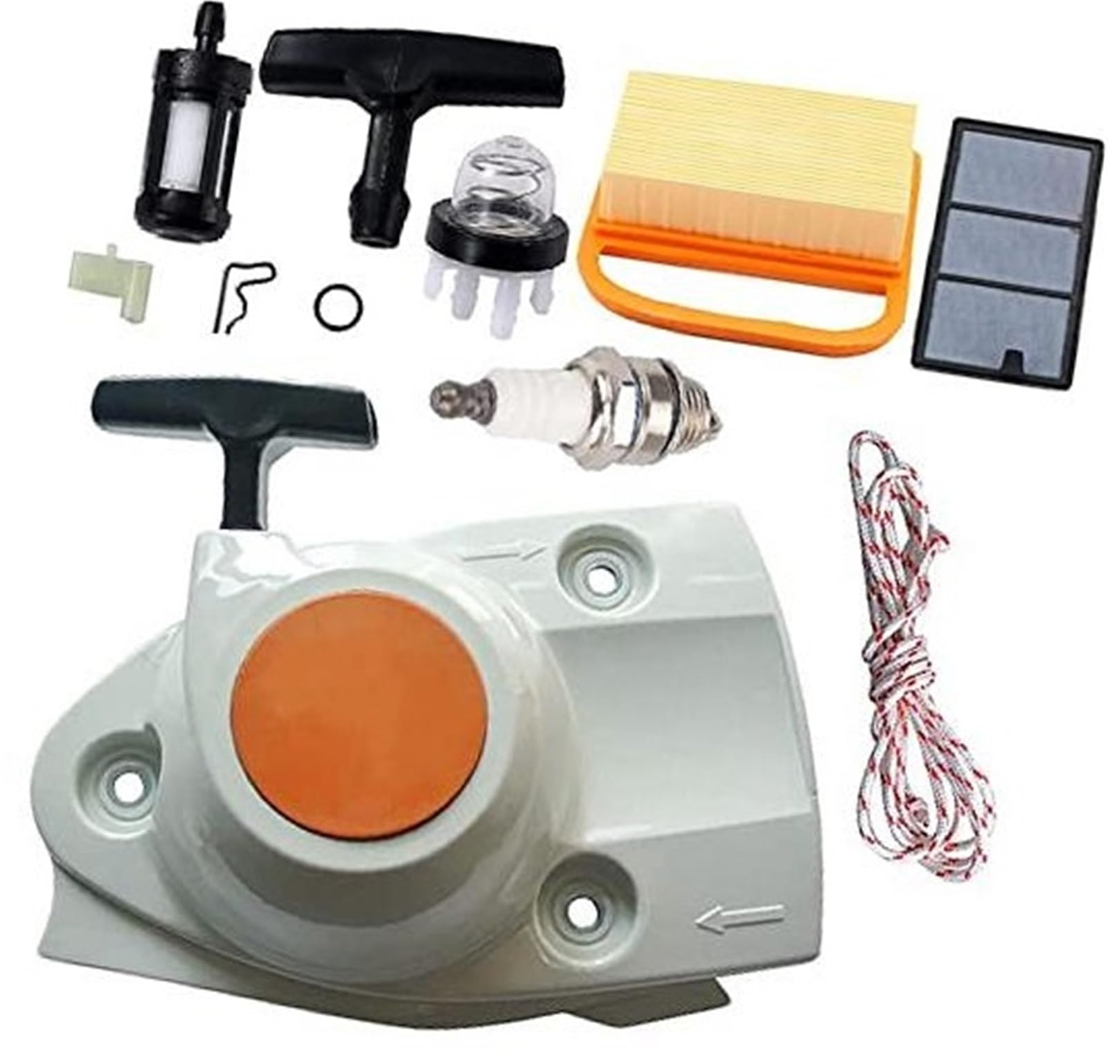 DEMULAX Rückstoßstarter-Baugruppe mit Luftfilter-Tuning-Kit, for STIHL, TS410 TS420 TS480i TS500i Betontrennsägen, ersetzt OEM 4238 190 0300, 4238 140 4401 Kettensägen-Rücklaufstarter von DEMULAX