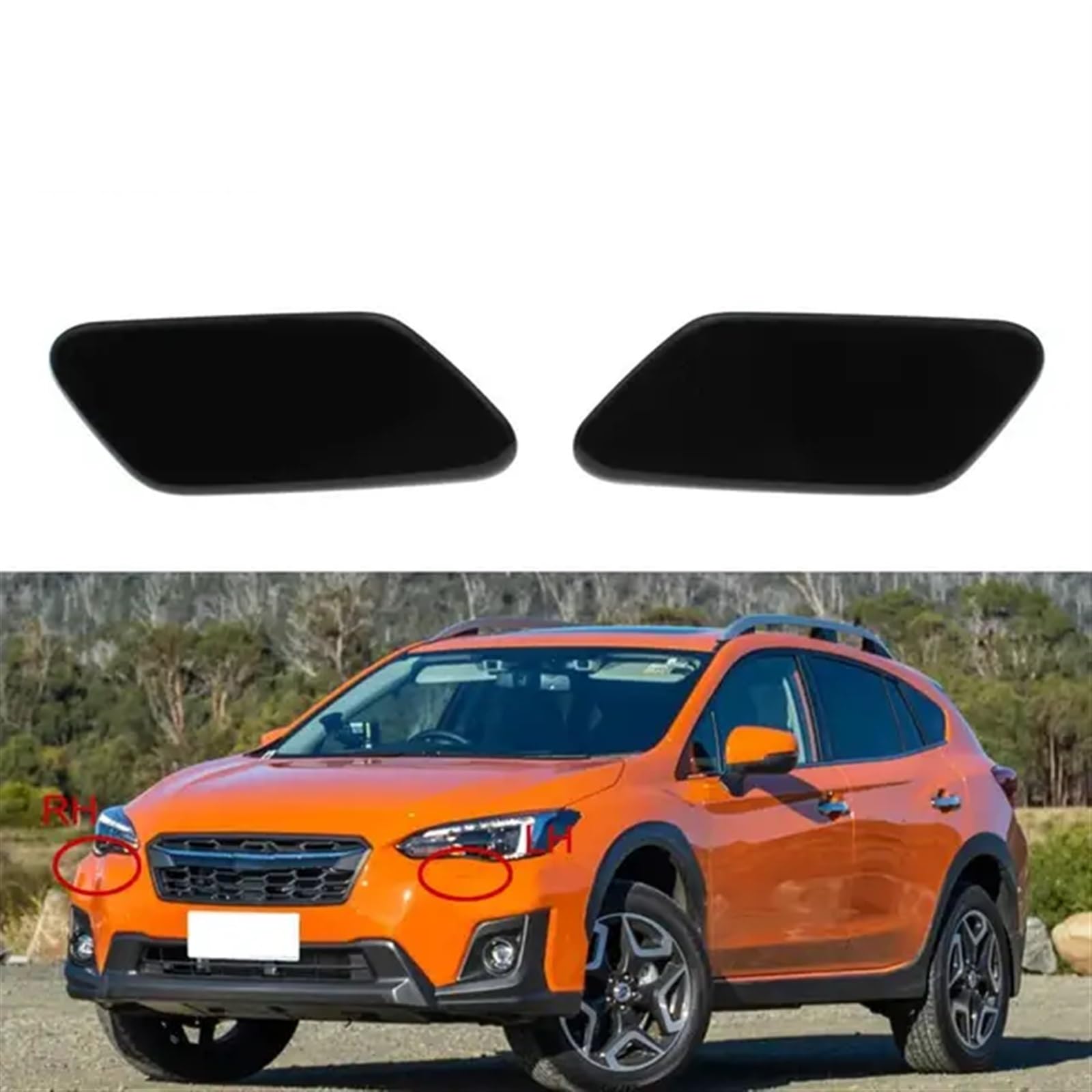 DEMULAX Scheinwerferwaschkappe, for Subaru, XV Crosstrek 2018 2019 2020 Frontscheinwerfer-Waschdüsenabdeckung Scheinwerfer-Sprühstrahlkappe 86636FL050 86636FL040(CAP SET) von DEMULAX