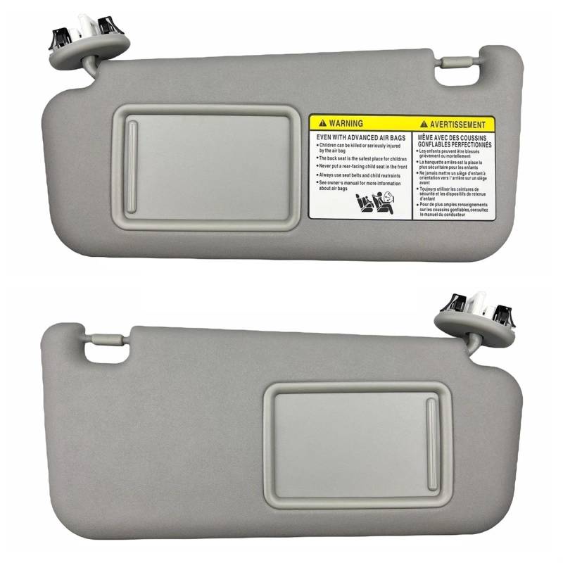 DEMULAX Sonnenblenden mit Licht, for Toyota, for RAV4 2006–2013 OEM# 74320-42501-B2, 74310-42452-B2 Auto-Sonnenblenden-Seitenschutz(Gray Left and Right) von DEMULAX