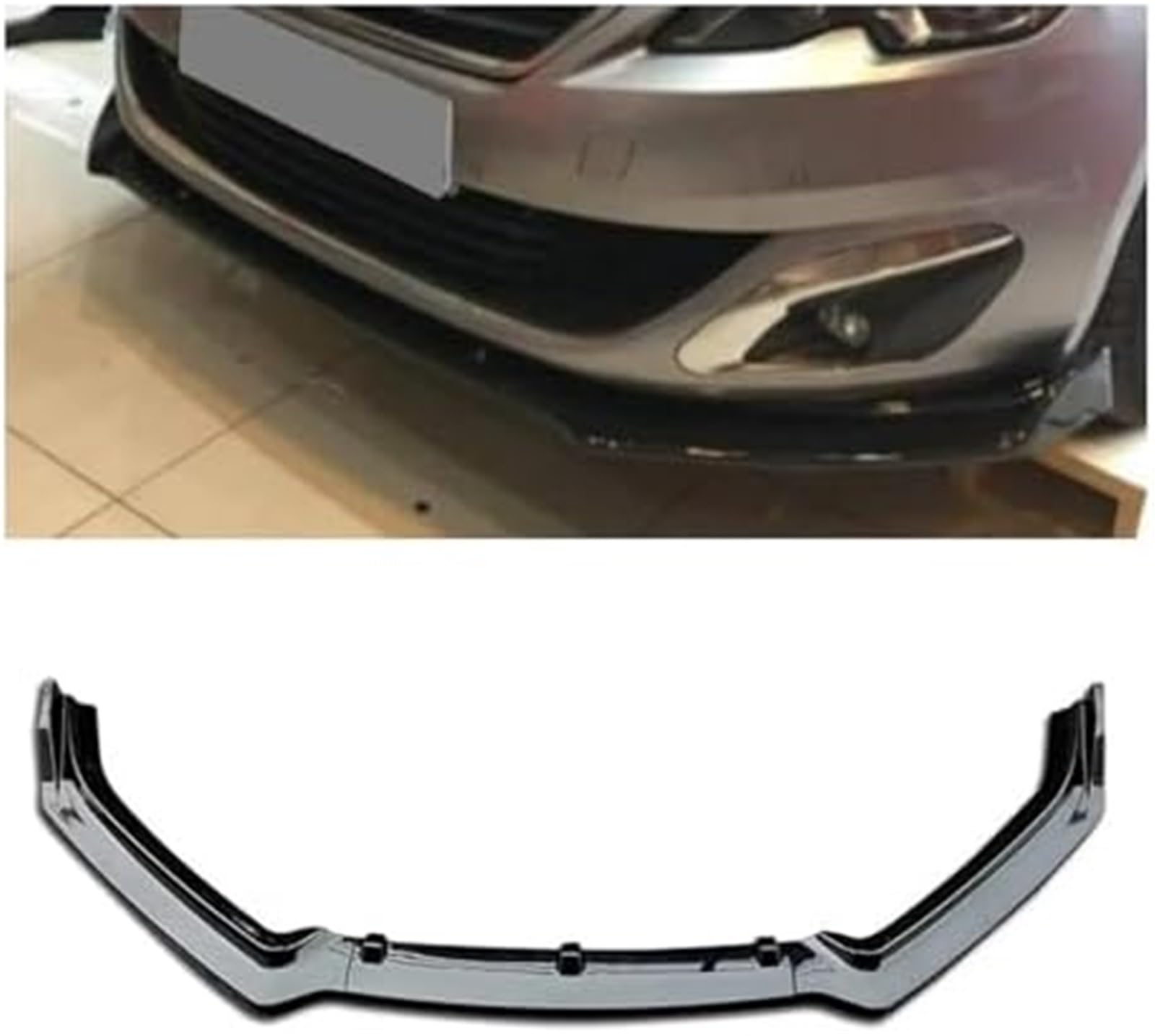 DEMULAX Splitter 3-teilig ABS ABS Universal, for Peugeot, 308 Frontstoßstange Lip Body Kit Spoiler Splitter Diffusor Lip Splitter Autospoiler-Splitter von DEMULAX