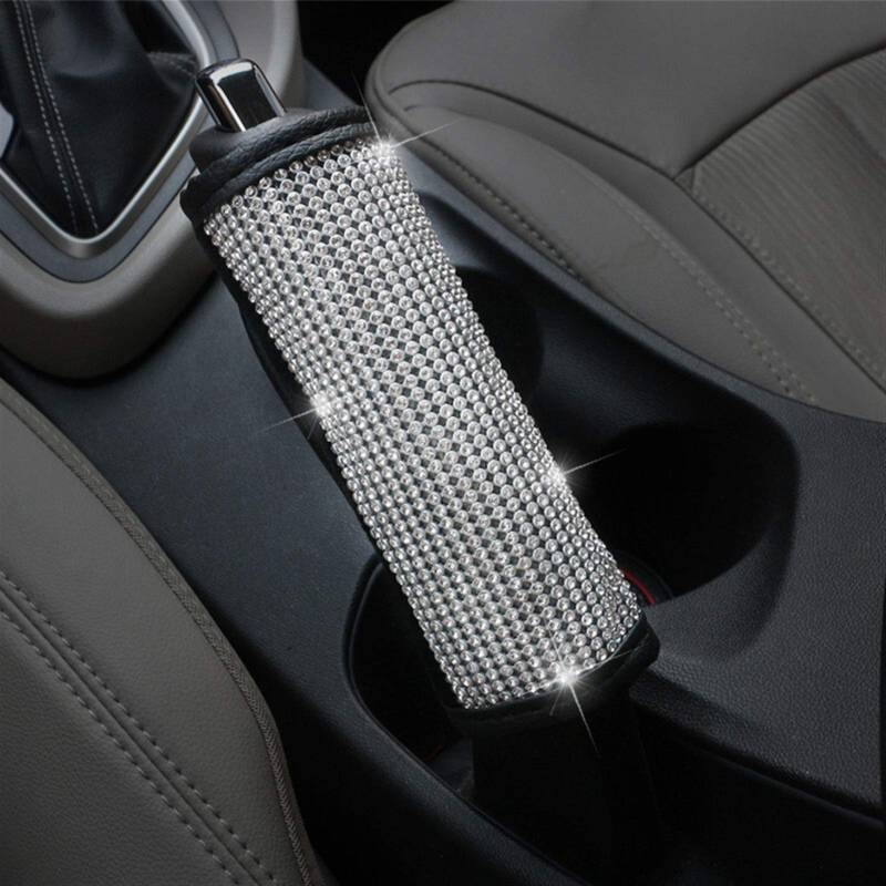 DEMULAX Strass Kristall Auto Handbremse Griffe Diamant Dekor Abdeckung Gangschaltung Halsbänder Abdeckung Pad Auto Innen Zubehör Lüftungsabdeckungsverkleidung(Handbrake cover) von DEMULAX