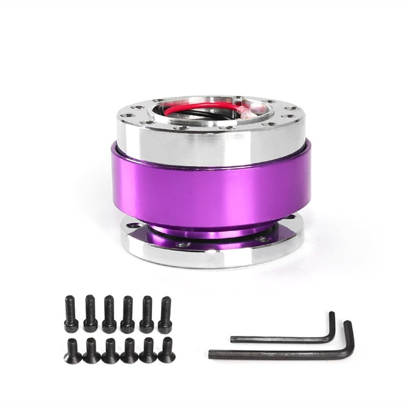 DEMULAX Universal Aluminium Racing Lenkrad Snap Off Quick Release Hub Adapter Boss Kit Auto Sport Lenkrad Lenkradnabe(Purple) von DEMULAX