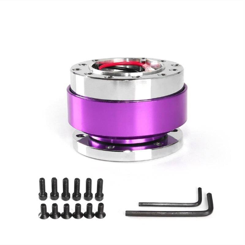 DEMULAX Universal Aluminium Racing Lenkrad Snap Off Quick Release Hub Adapter Boss Kit Auto Sport Lenkrad Lenkradnabe(Purple) von DEMULAX