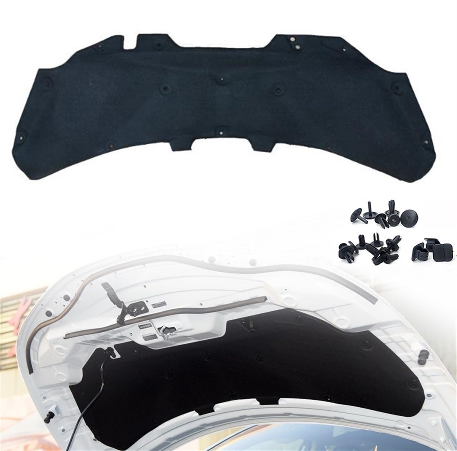 DEMULAX Vorne Motorhaube Isolierung Pad Schall Wärme Baumwolle Schallschutz Matte Abdeckung Schaum Feuerfest, for Nissan, for Qashqai J11 2014-2021 Motorhaube Wärmeisolierung von DEMULAX