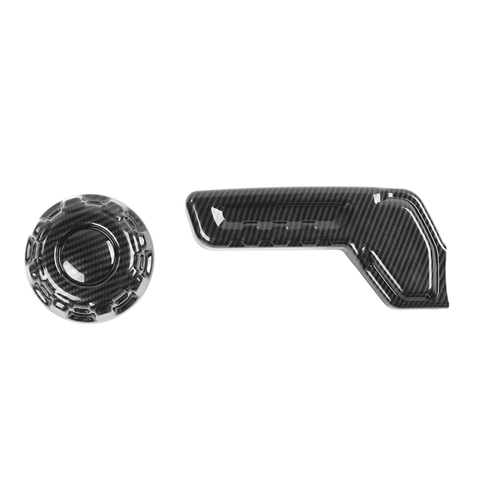 DEMULAX Zubehör for die Dekoration des Autositz-Einstellknopfgriffs, for Jeep, Wrangler JL 2018, for Jeep, Gladiator JT 2018+ AC-Lüftungsdekoration(Carbon Fiber Grain) von DEMULAX