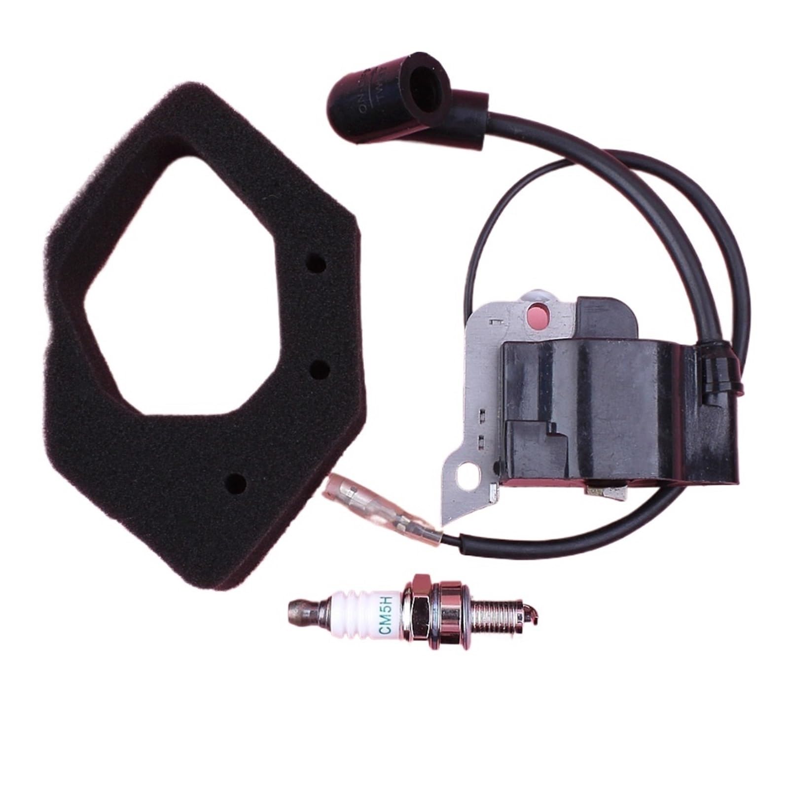 DEMULAX Zündspule Luftfilter Schaum Zündkerze Kit 4 Hub Rasenmäher Motor Motor Ersatzteil GX25 HHT25S WX10K1 Zündspule für Gartentrimmer von DEMULAX