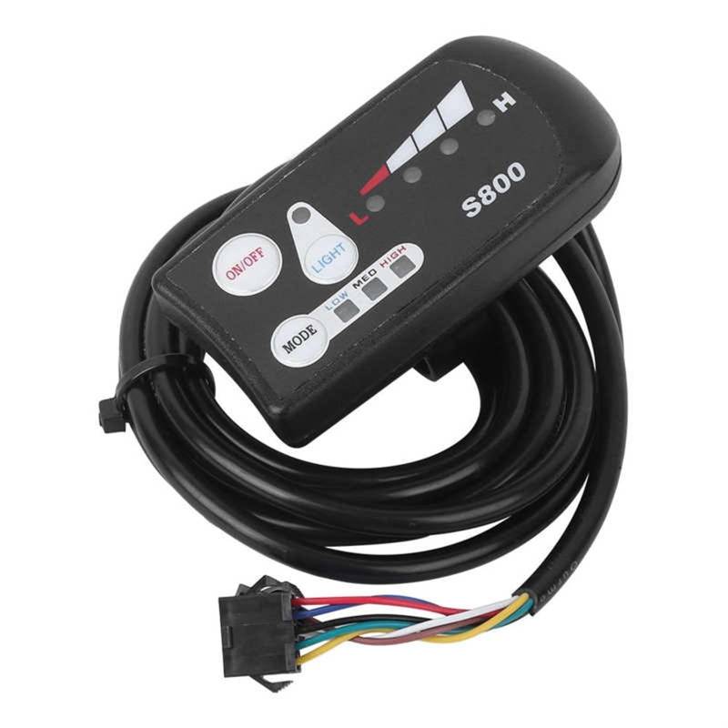 DEMULAX for 36V 48V E-Bike Meter Lithium-Batterie Meter S800 Display Horizontal Schwarz Weiß Bildschirm E-LED Instrument Armaturenbrett für Elektroroller(36V) von DEMULAX