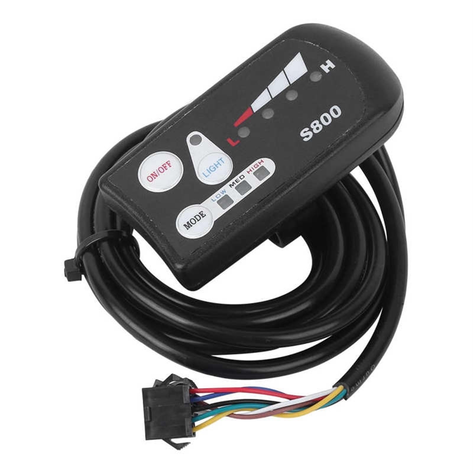 DEMULAX for 36V 48V E-Bike Meter Lithium-Batterie Meter S800 Display Horizontal Schwarz Weiß Bildschirm E-LED Instrument Armaturenbrett für Elektroroller(48V) von DEMULAX