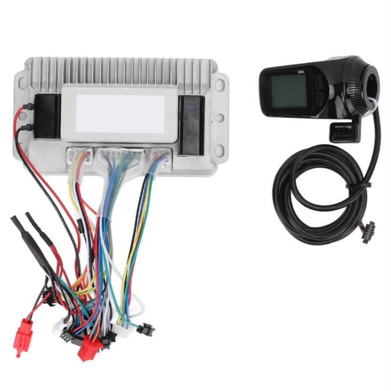 DEMULAX for 48V 60V 1000W Elektro-Fahrradmotor Bürstenloser Controller mit 886 LCD-Display 3-Modus-Sinus-Controller-Kit E-Bike-Zubehör Armaturenbrett für Elektroroller von DEMULAX