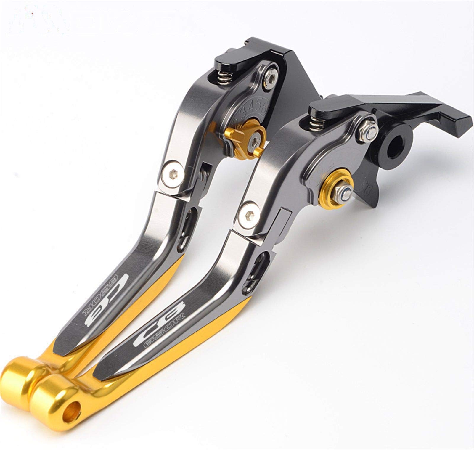 DEMULAX for CB650R CB650R CB 650R 2019, Motorradbremsen-Kupplungshebel, verstellbar, zusammenklappbar, ausziehbar Motorrad-Feststellbremse(Titanium Gold) von DEMULAX