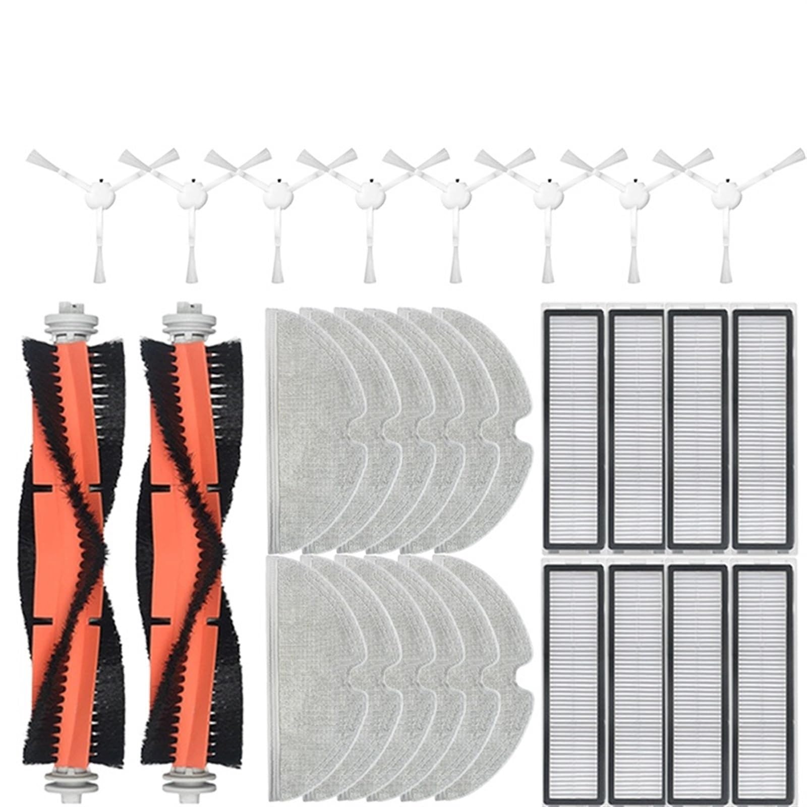 DEMULAX for Dreame, Bot D9 MAX Roboter-Staubsauger-Zubehör, for Dreame, Bot L10 Pro Hepa-Filter Hauptbürste Mopptuch Ersatz Ersatzteil Kehrroboter Zubehör(30pcs) von DEMULAX