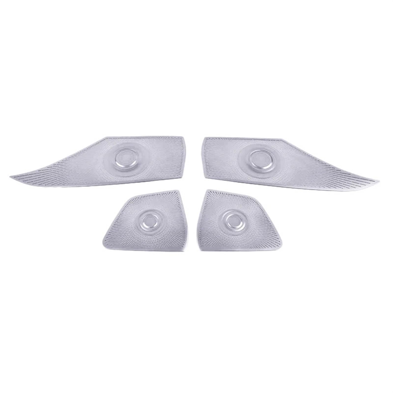 DEMULAX for Hyundai, for Elantra, CN7 2021 2022 2023 Autozubehör 4-teilig Autotür Audio Lautsprecher Dekor Abdeckung Lautsprecher 3D Trim Aufkleber Abdeckung für Autoradio-Lautsprecher(Silvery) von DEMULAX