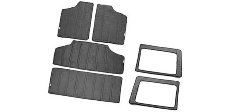 DEMULAX for Jeep, for Wrangler JK 2012-2017 Autodach Hardtop Wärmedämmung Baumwolle Schall Wärmedämmung Pad Innenausstattung Motor-Hitzeschildpolster(Black 4 Door 6 Pcs Grey) von DEMULAX