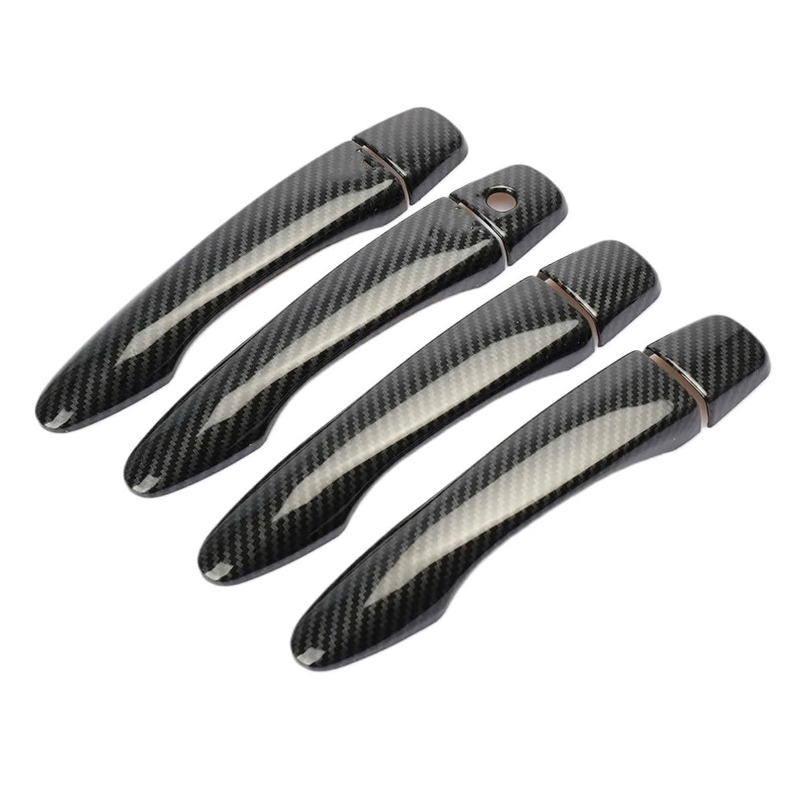 DEMULAX for Nissan, Versa Tiida 2019 2020 2021 2022 Carbon Fiber Chrome TÜRGRIFF Abdeckung FANGKAPPE ZIERLEISTE ZUBEHÖR Autotürgriffschale(Black no Button) von DEMULAX