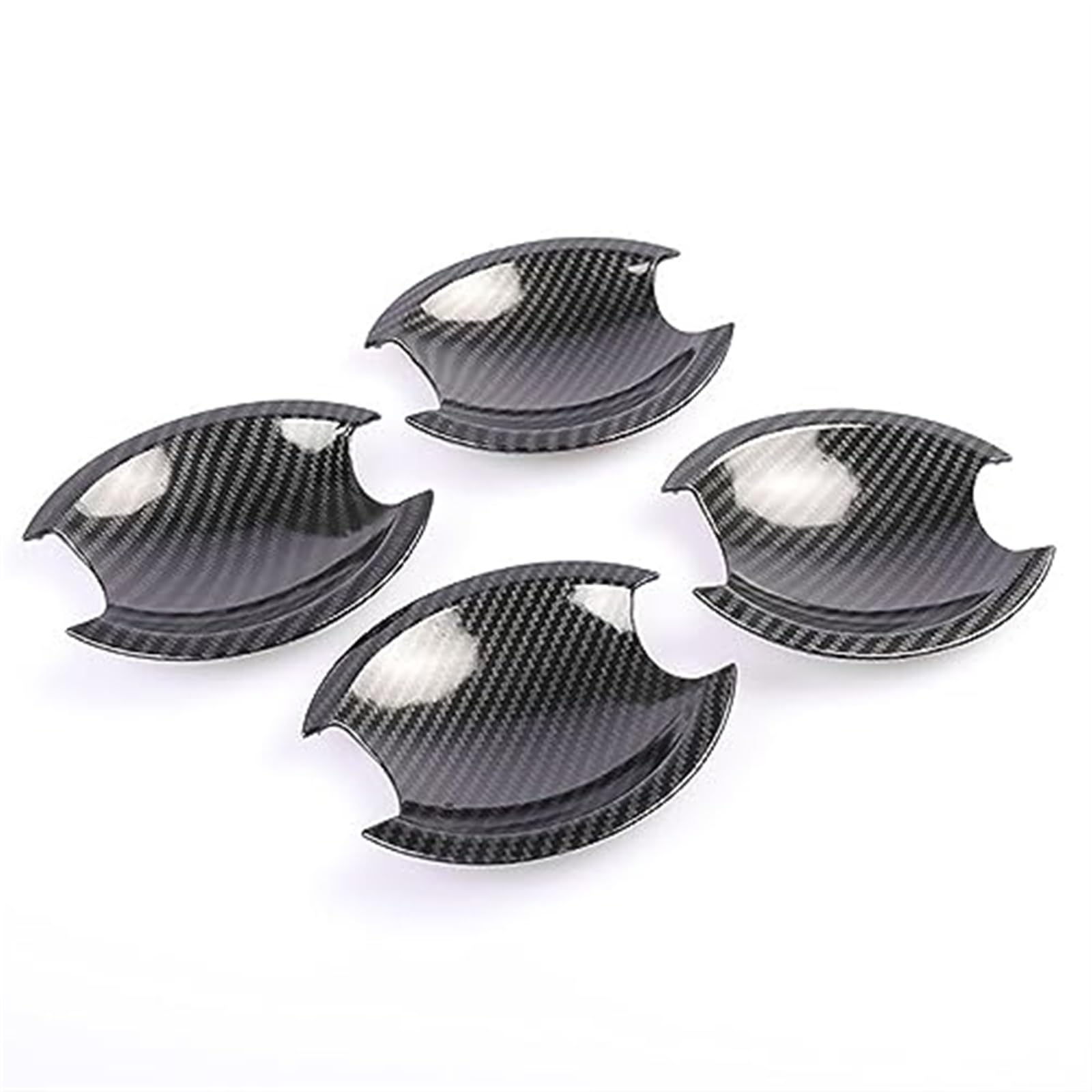 DEMULAX for Nissan Qashqai J10 2007 2008 2009 2010 2011 2012 2013 Carbon Fiber Chrom Autotürgriffabdeckung Aufkleber Styling Zubehör Auto-Außentürgriffabdeckung(Black Carbon Bowl) von DEMULAX